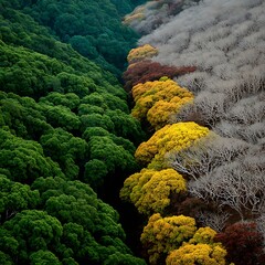 Contrasting colors in a woodland scene high resolution picture