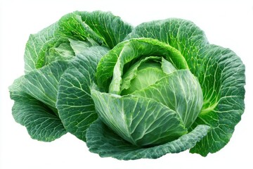Obraz premium Fresh green cabbage on transparent background