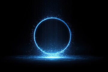 Abstract Circle with Glowing Particles