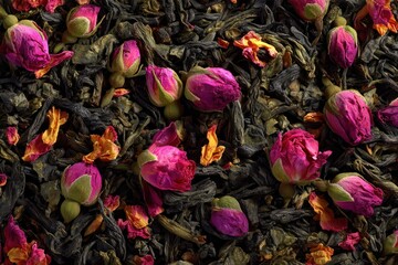 Green leaf tea with rose and jasmine