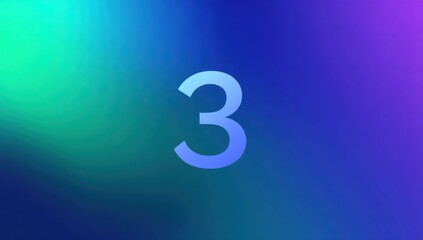 Abstract gradient background with the number three