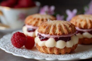 Keto Napolitaine Pastries with Raspberry Filling