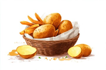 National Potato Day Celebration Illustration