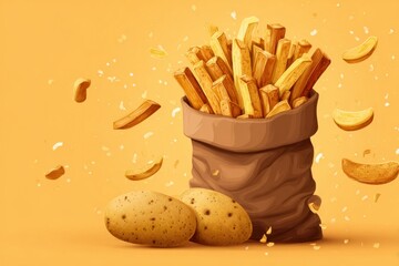 National Potato Day Celebration Illustration