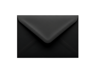 Simple black envelope on white background