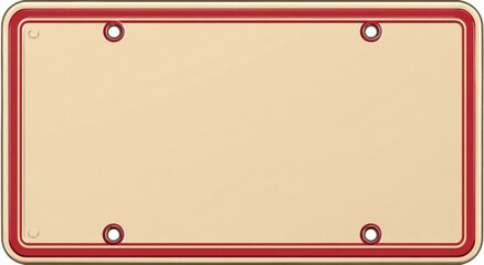 Blank vintage-style license plate
