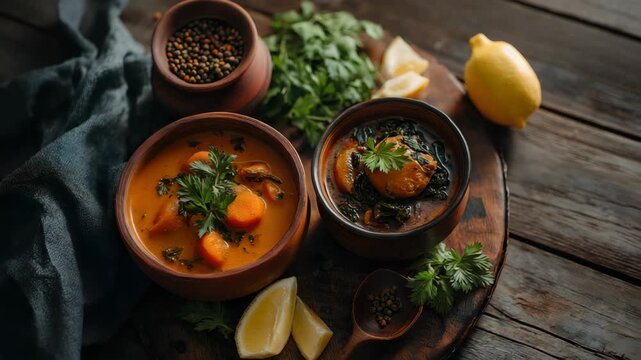 Authentic Indian food and snacks close up