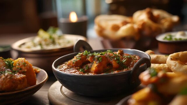 Authentic Indian food and snacks close up