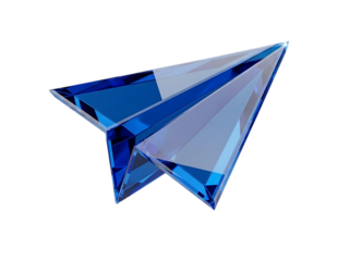 Geometric blue crystal star reflection