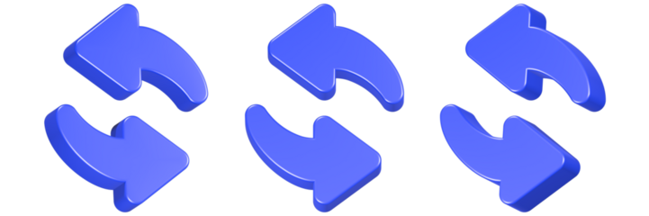 refresh icon 3d render blue color