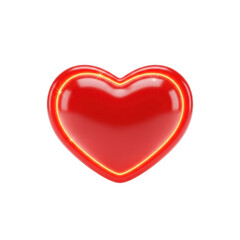 Fototapeta premium 3d red heart icon isolated on transparent background isolated on transparent background