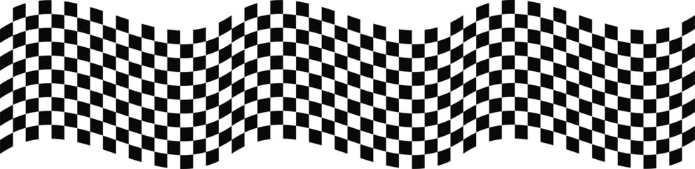Realistic racing checkered flag on white background