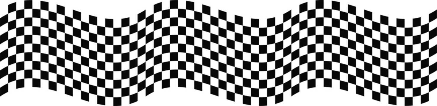 Realistic racing checkered flag on white background