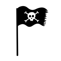Pirate flag vector sketch isolated