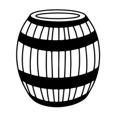 Hand drawn barrel of rum vector sketch
