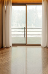 Naklejka premium Large luxury modern bright interiors Living room mockup illustration 3D rendering image