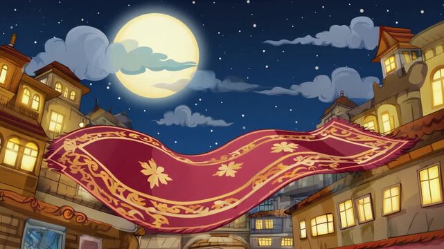 Flying magic carpet in Arabia.
