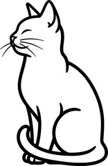 Outline vector drawing of a Cat for coloring book with black line art