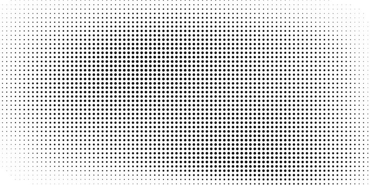 Abstract halftone background with wavy surface made of gray dots on white