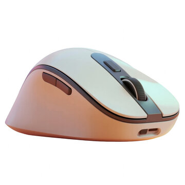 Sleek modern white wireless computer mouse isolated on transparent background