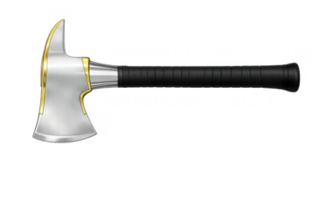 Firefighter ceremonial axe with golden details and black handle, symbolizing emergency, rescue, and strength