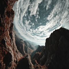 Warped reality: mountains and optical twisted sky