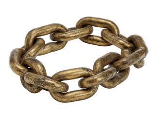 Obraz premium Gold colored chain isolated on white background