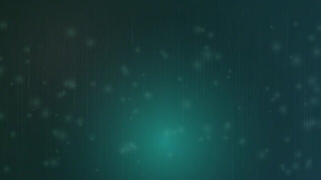 Abstract teal background with dynamic white particle movement