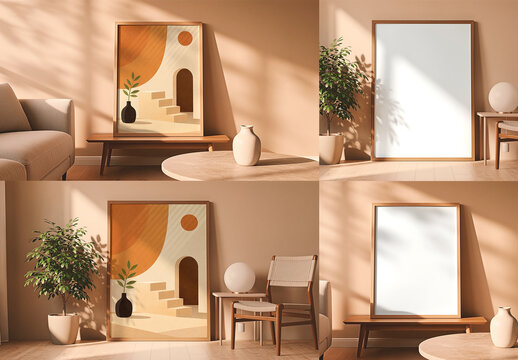 Scandi Style Interior Frame Mockup Layout