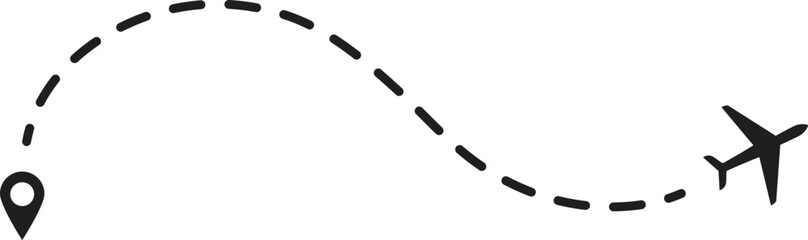 airplane route. Romantic travel, heart dashed line trace and plane routes isolated vector illustration © crea8ive