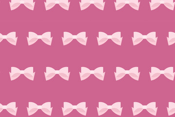 Seamless bow pattern with pink ribbon bows, swatch available in swatches panel, cute feminine background