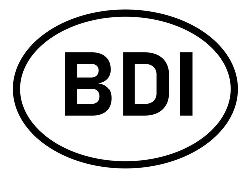 Burundi country code BDI icon vector on a white background
Country code abbreviation oval sticker icon on a white background