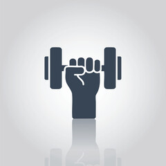 Hand Holding Dumbbell Icon for Fitness and Strength