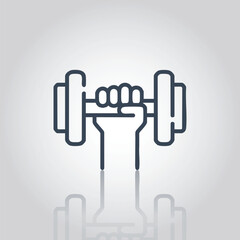 Hand Holding Dumbbell Fitness Icon