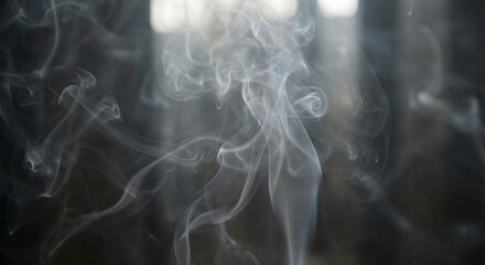 Haunting Smoke Drifting Slowly in Ambient Light, Ethereal Mood