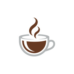 Obraz premium Iconic Coffee Cup Illustration with Rising Steam