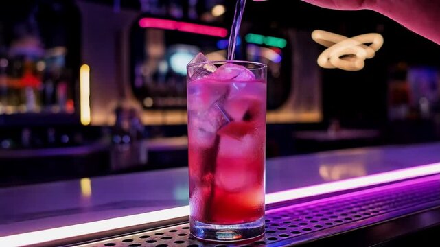 Cocktail being prepared in a nightclub.