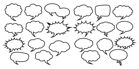 various comic speech bubbles in different shapes and sizes  for dialogue and text © MD. BELAL UDDIN