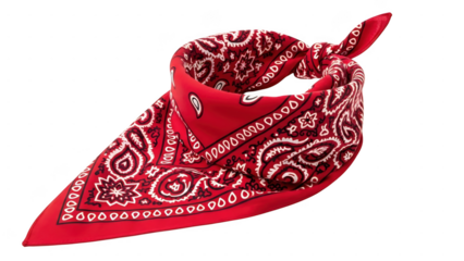 Vibrant red bandana with classic paisley design
