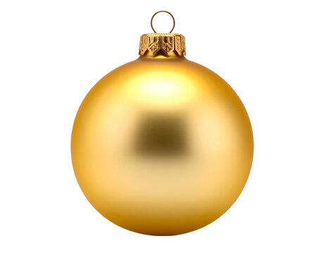 Shiny gold bauble with metallic cap on black background