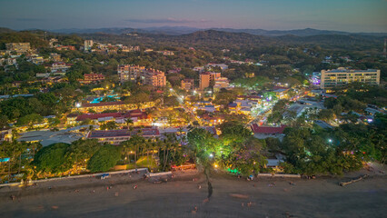 aerial view of Tamarindo Costa Rica beach at sunset