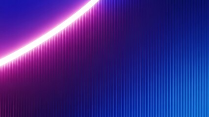 Abstract Neon Light Curve on Ribbed Surface