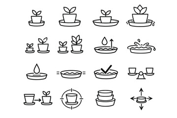 Minimalist silhouettes accuracy plant icons proportion sizing size icon vs vector saucer