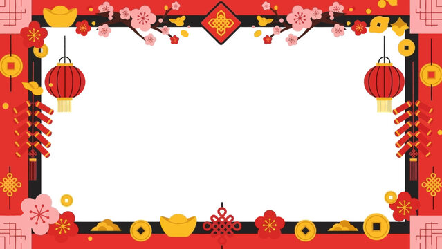 Chinese New Year Border Decoration.