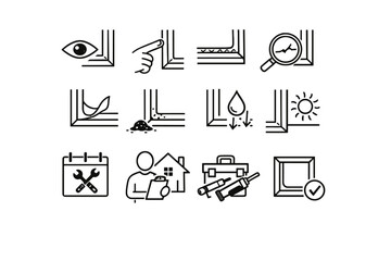 Calendar inspection vector window eye homeowner routine ingress icon sealing repair thermal