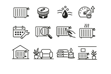 Release comfort performance focus radiator habits maintenance vector icon everyday icons clean