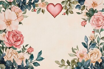 A charming floral arrangement with a heart in the center, perfect for expressing love and affection