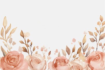 An artistic watercolor of flowers and leaves