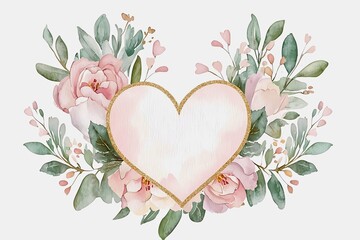 A Delicate Floral Heart with a blank space