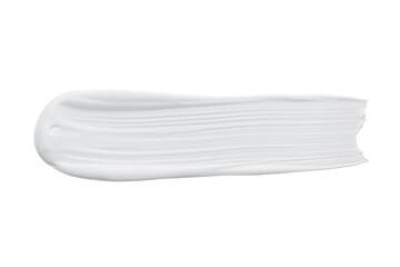 abstract stroke of white acrylic paint on a white isolated background